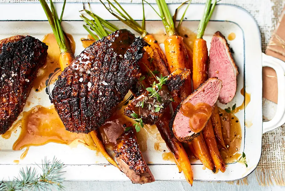 Entenbrust mit Marsala-Möhren-Soße Rezept Entenbrust mit Marsala-Möhren-Soße Rezept