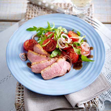 Entenbrust mit Rucola-Tomatensalat Rezept