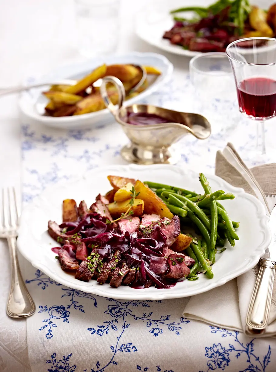 Entrecote a la Bordelaise zu grünen Bohnen und Röstkartoffeln Rezept Entrecote a la Bordelaise zu grünen Bohnen und Röstkartoffeln Rezept