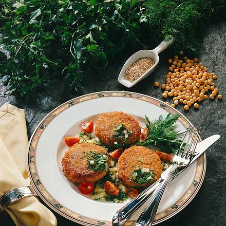 Erbsen-Bratlinge mit Kräutermarinade Rezept