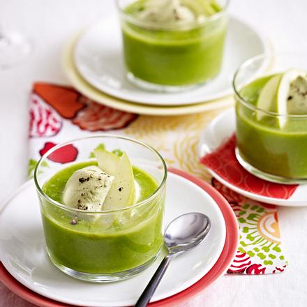 Erbsen-Cremesuppe mit Matcha-Tee und Ingwer Rezept Erbsen-Cremesuppe mit Matcha-Tee und Ingwer Rezept