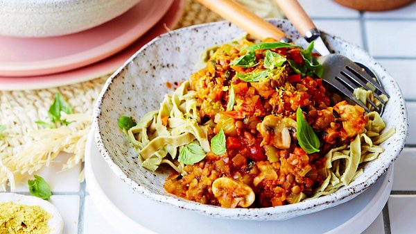 Erbsen-Pasta mit no meat-Bolo Rezept - Foto: Image Professionals