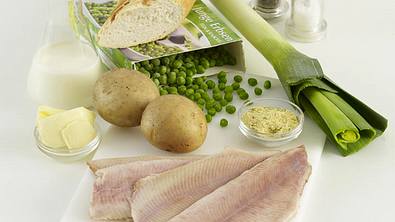 Erbsencremesuppe - Zutaten für 4 Personen: