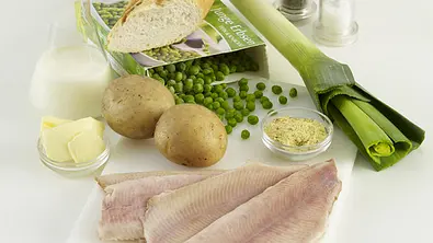 Erbsencremesuppe - Zutaten für 4 Personen: