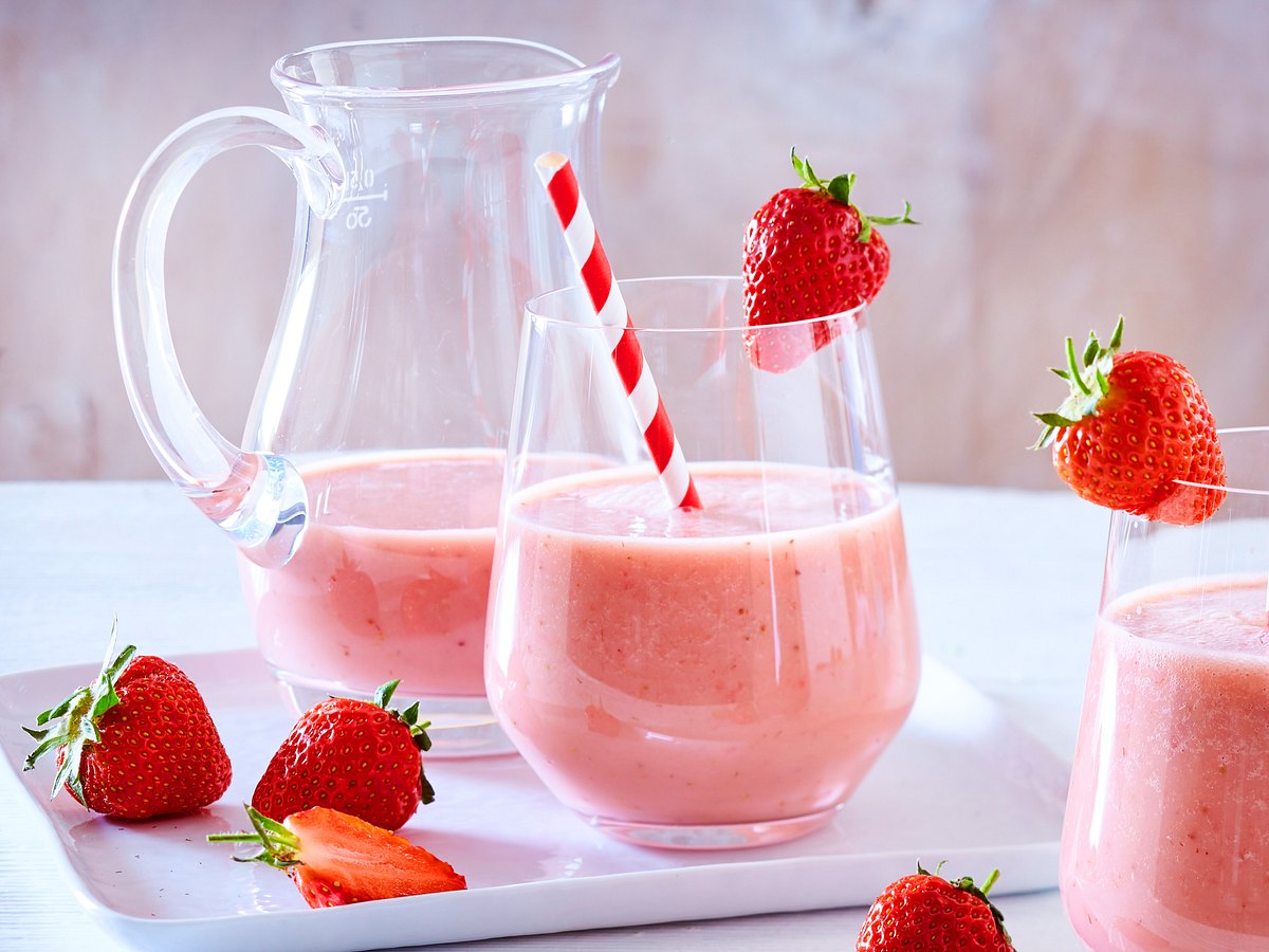 Erdbeer-Milchshake mit Eis