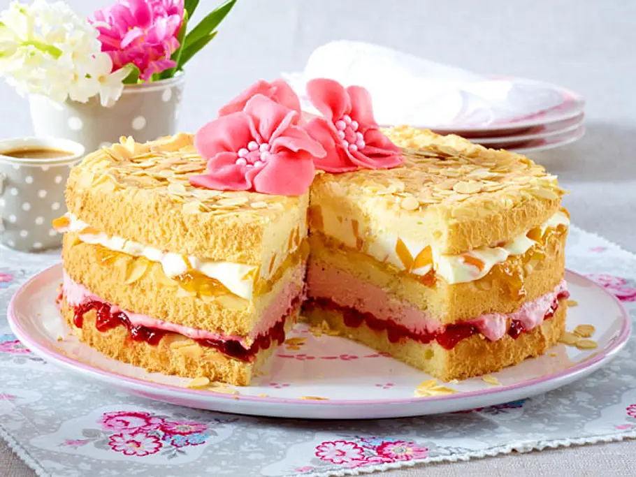 Erdbeer-Pfirsichtorte Rezept