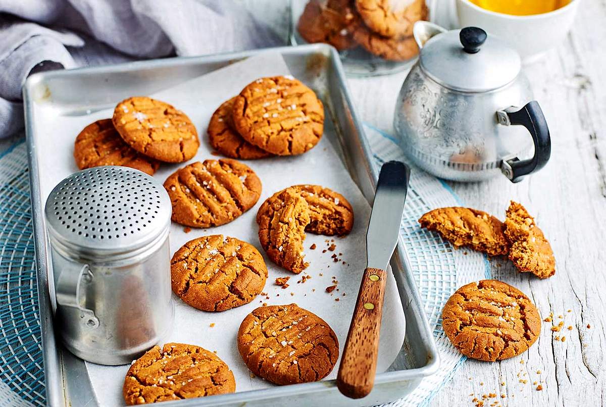Erdnuss-Cookies mit Meersalzflocken Rezept