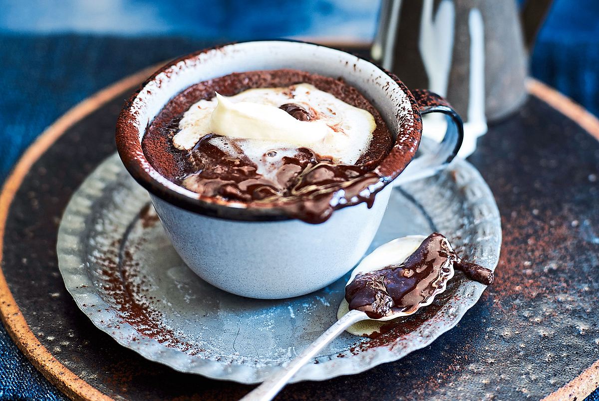 Espressopudding mit Schokoschmelz Rezept