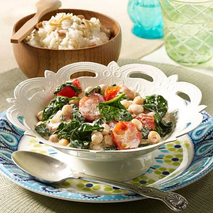 Exotische Spinat-Kichererbsen-Pfanne Rezept