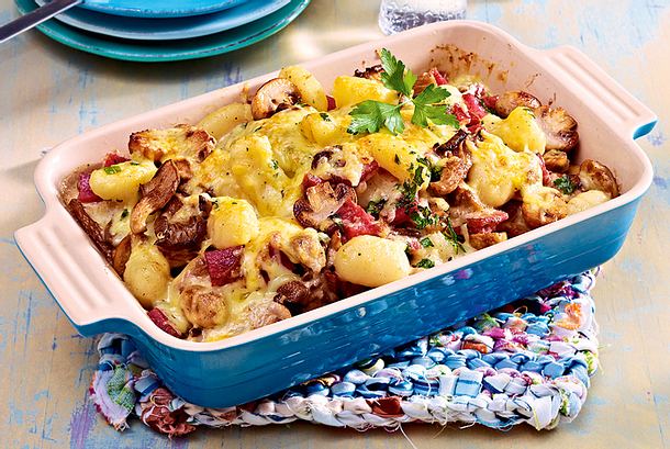 Express-Auflauf mit Gnocchi und Pilzen Rezept Express-Auflauf mit Gnocchi und Pilzen Rezept