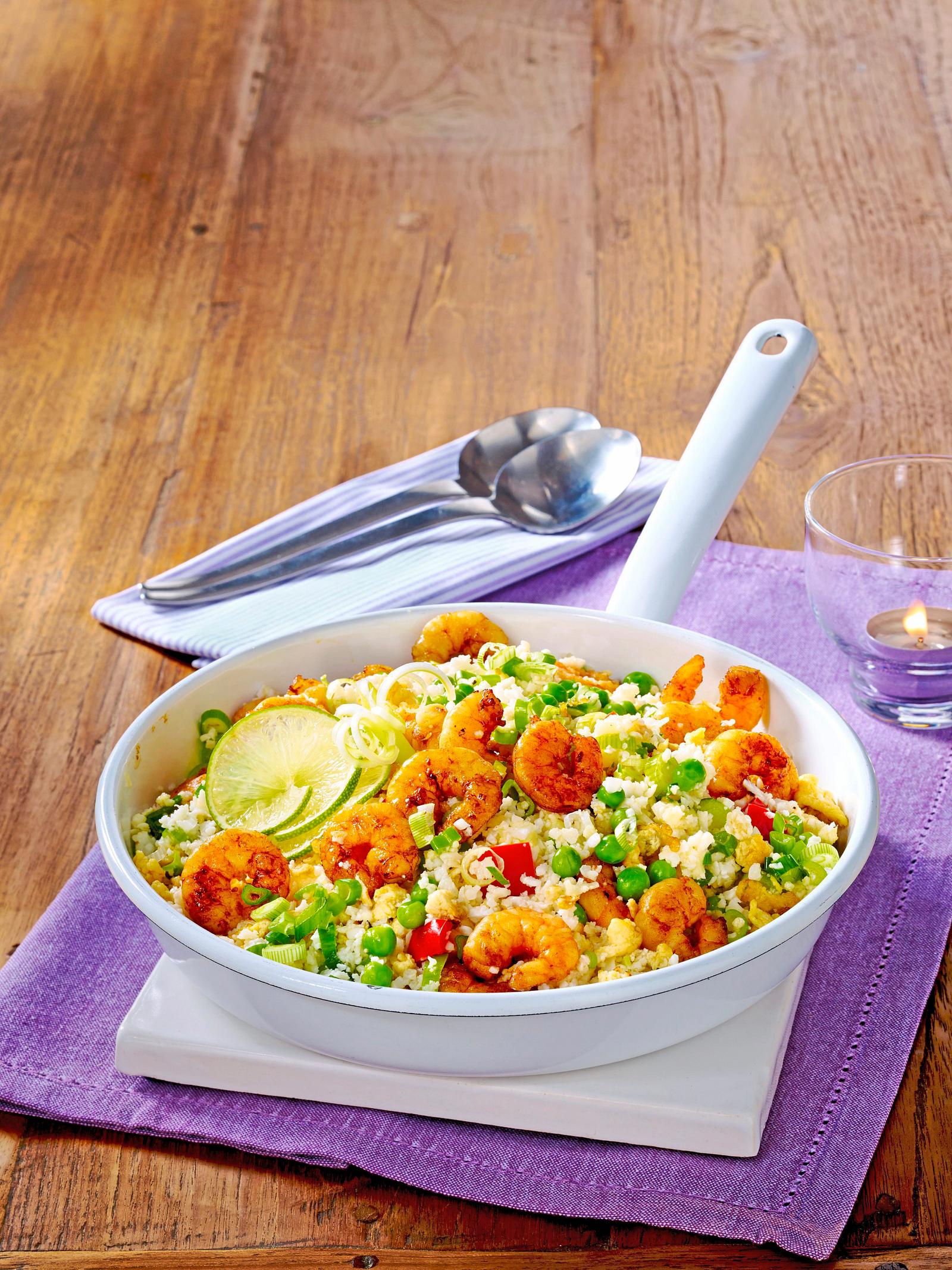 Blumenkohl-Risotto mit Garnelen Rezept | LECKER