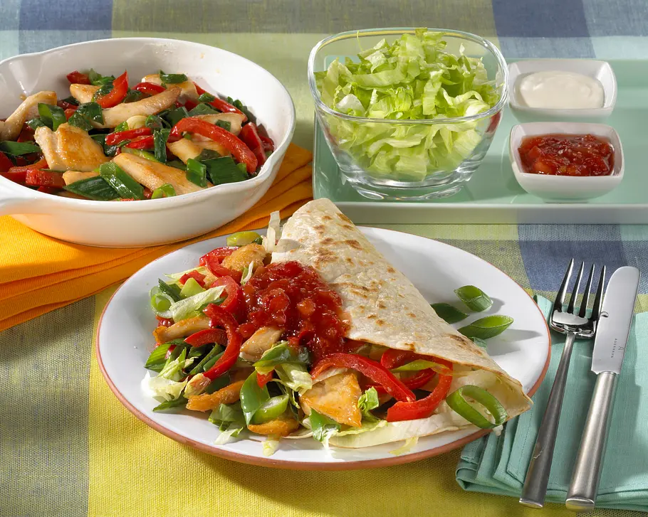 Fajitas mit Hähnchenfleisch Rezept Fajitas mit Hähnchenfleisch Rezept