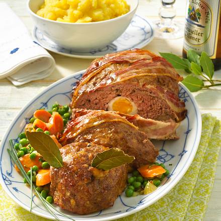 Falscher Hase mit Quetschkartoffeln Rezept