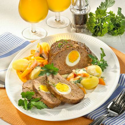 Falscher Hase zu Béchamel-Möhren Rezept Falscher Hase zu Béchamel-Möhren Rezept