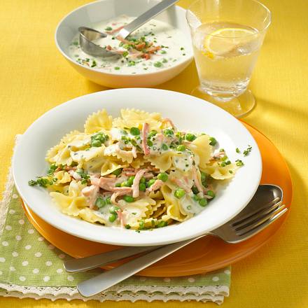 Farfalle mit Kräuter-Frischkäsesoße Rezept Farfalle mit Kräuter-Frischkäsesoße Rezept