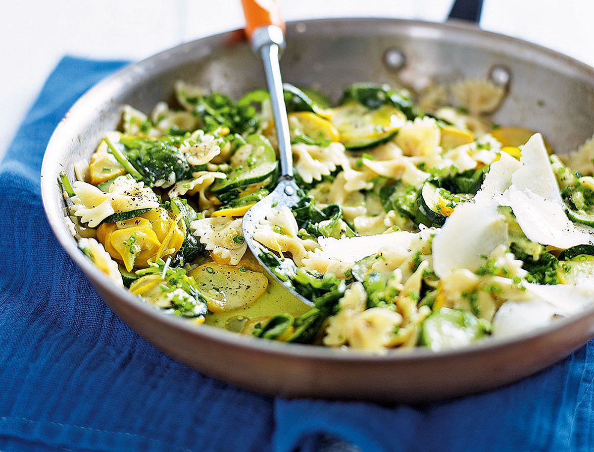 Farfalle mit Zitronenzucchini und Bärlauch Rezept