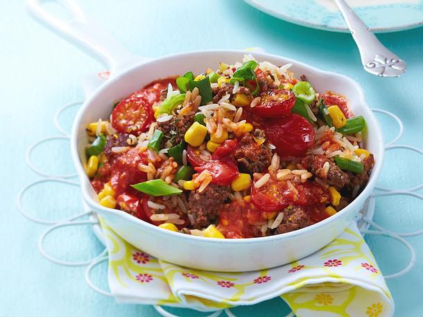 Feierabendreistopf mit Beefhack Rezept Feierabendreistopf mit Beefhack Rezept
