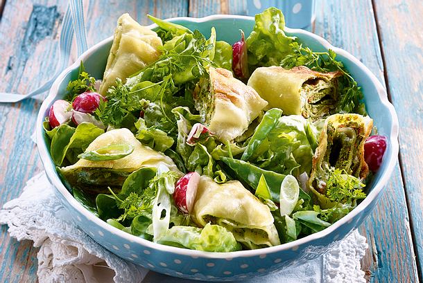 Feierabendsalat mit Maultaschen Rezepte Feierabendsalat mit Maultaschen Rezepte
