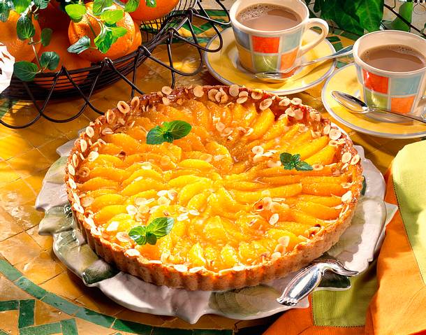 Feine Orangentarte mit Haselnuss Rezept