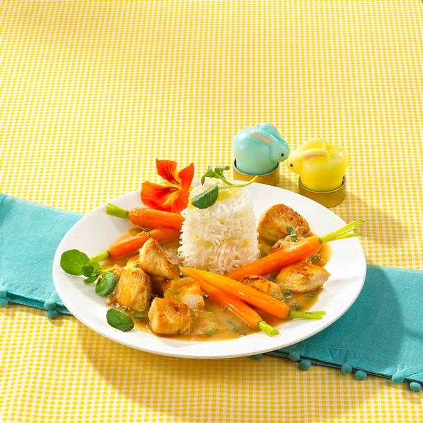 Feines Geflügelragout mit Ingwer-Reis Rezept