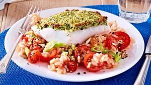 Feines Kräuter-Fischfilet auf Tomatenrisotto Rezept - Foto: House of Food / Bauer Food Experts KG