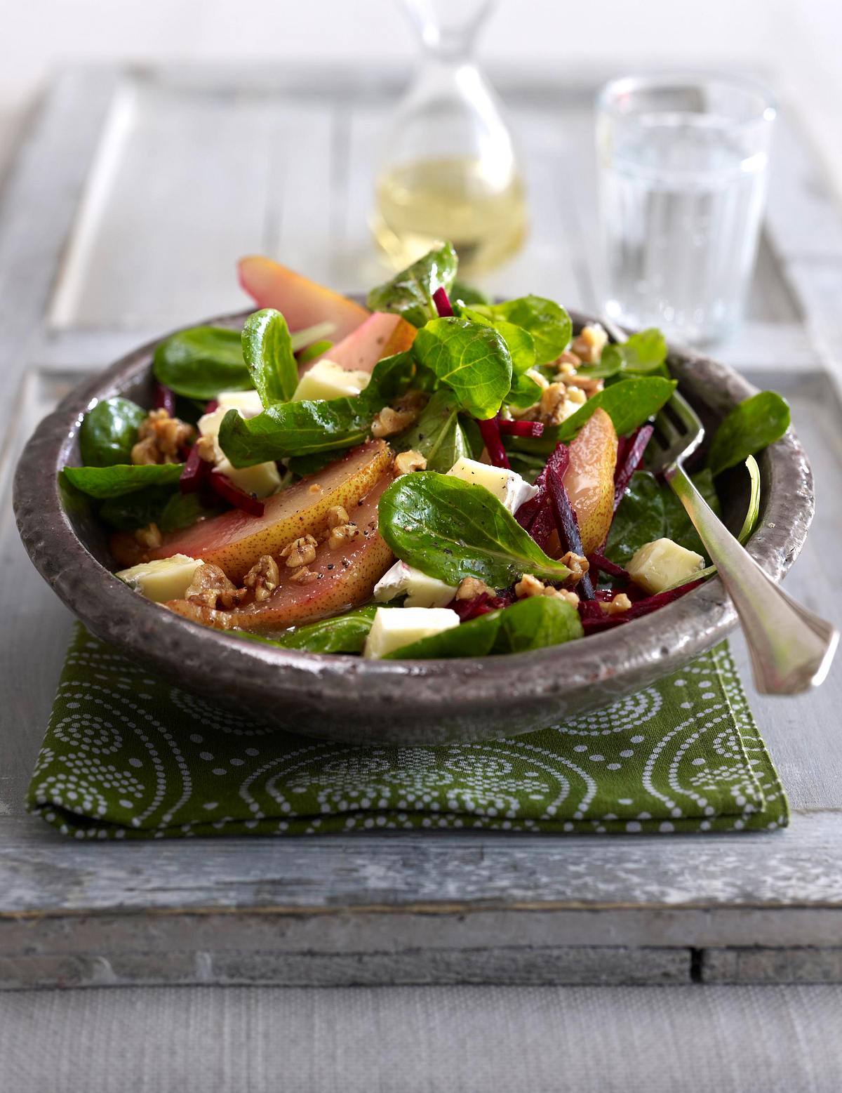 Feldsalat mit Brie und Honigbirnen Rezept