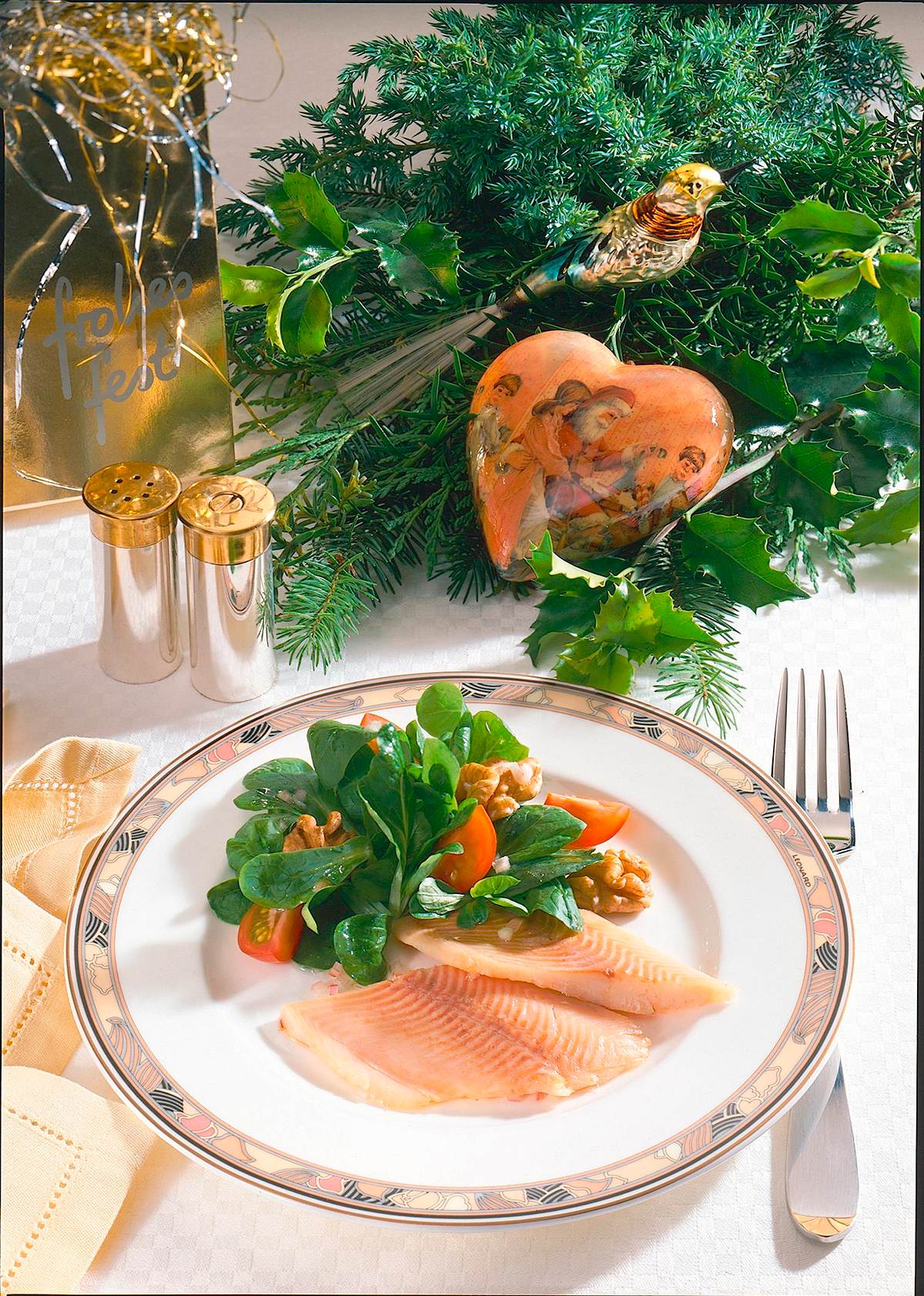 Feldsalat mit geräucherten Forellenfilet Rezept