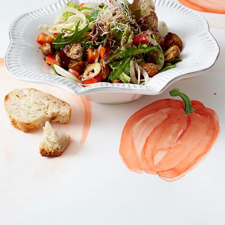Fenchel-Pilz-Salat mit Haselnussdressing Rezept Fenchel-Pilz-Salat mit Haselnussdressing Rezept