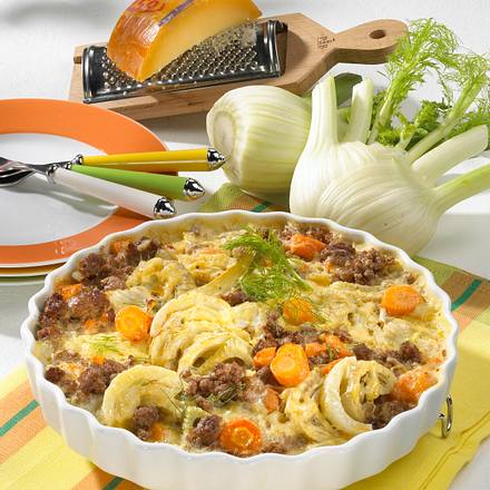 Fenchelgratin mit Hack und Käse-Béchamelsoße Rezept Fenchelgratin mit Hack und Käse-Béchamelsoße Rezept