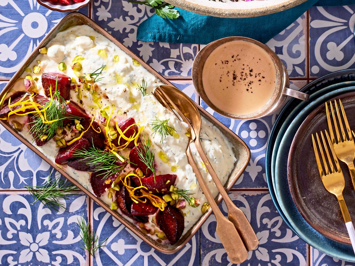 Feta-Dill-Creme zu gerösteter Roter Bete Rezept