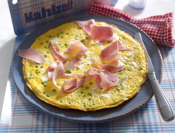 Feta-Omelett mit Erbsen Rezept Feta-Omelett mit Erbsen Rezept