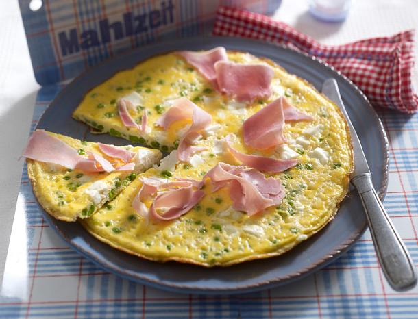 Feta-Omelett mit Erbsen Rezept Feta-Omelett mit Erbsen Rezept