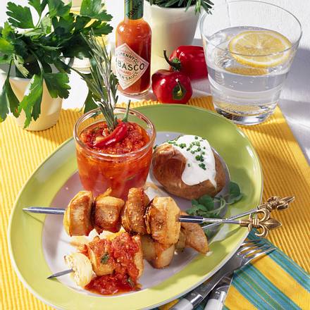 Feurige Puten-Spieße mit Salsa Rezept