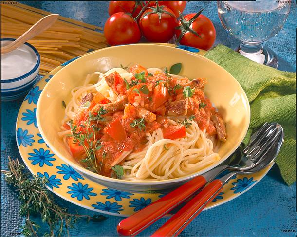 Feurige Spaghetti Rezept