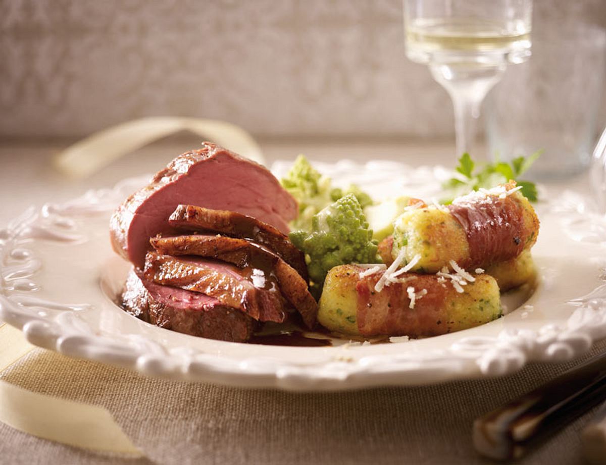 Filetplatte mit Kroketten di Parma Rezept