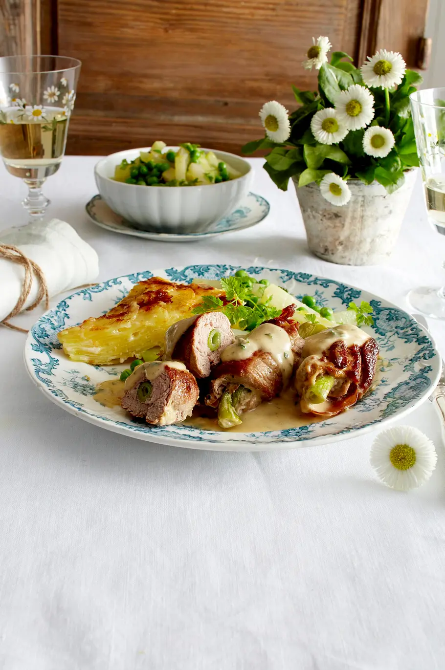 Filetröllchen in Frischkäsesoße zu Kartoffelgratin Rezept