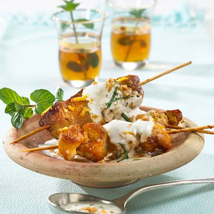Filetspieße mit Minz-Joghurt Rezept