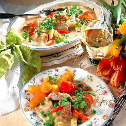 Filetspitzen mit Spargelragout Rezept Filetspitzen mit Spargelragout Rezept
