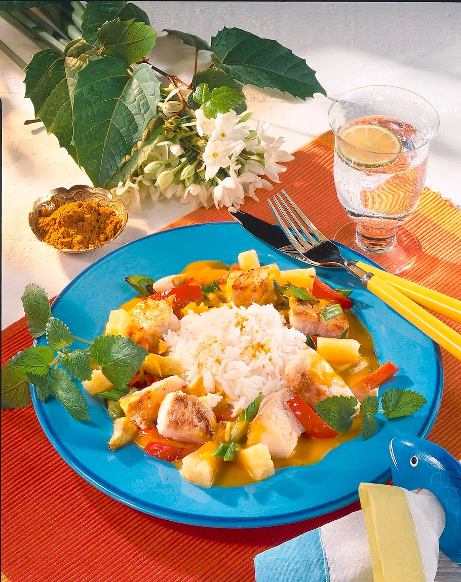 Fisch-Curry mit Reis Rezept Fisch-Curry mit Reis Rezept