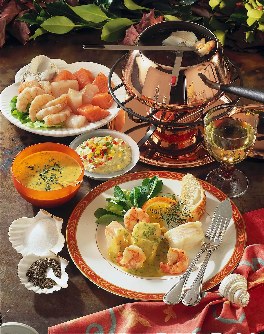 Fisch-Fondue Rezept Fisch-Fondue Rezept