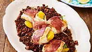 Fisch-Orangen-Saltimbocca auf Linsengemüse Rezept - Foto: LECKER @ Bauer Media Group