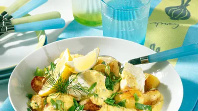Fisch-Pfanne mit Joghurt-Senfsoße Rezept - Foto: LECKER @ Bauer Media Group