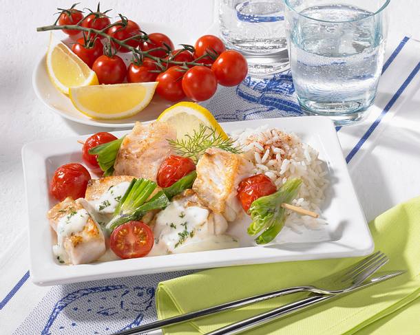 Fisch-Tomaten-Spieße Rezept Fisch-Tomaten-Spieße Rezept
