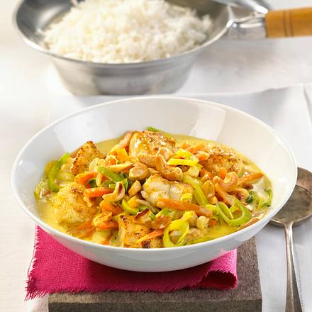Fischcurry mit Cashewkernen Rezept