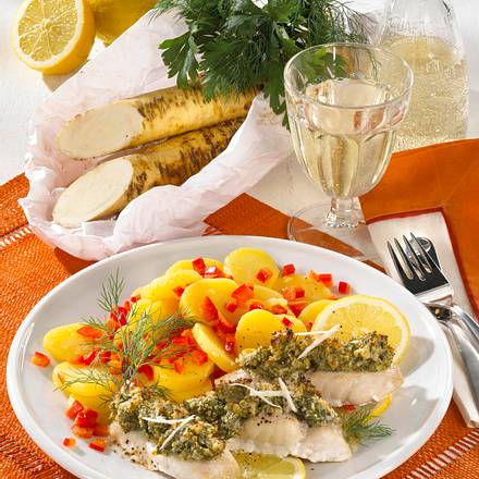 Fischfilet mit Meerrettich-Kruste Rezept Fischfilet mit Meerrettich-Kruste Rezept