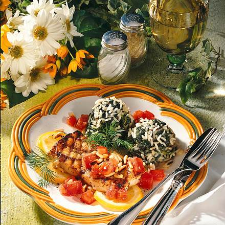 Fischfilet mit Spinat-Reis Rezept