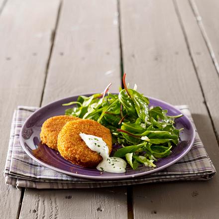 Fischfrikadelle auf Wintersalat Rezept