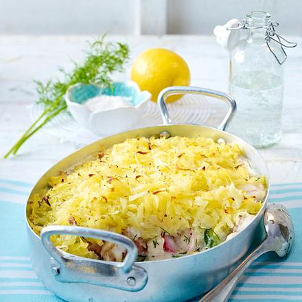 Fischragout in Senfsoße und Kartoffelkruste Rezept