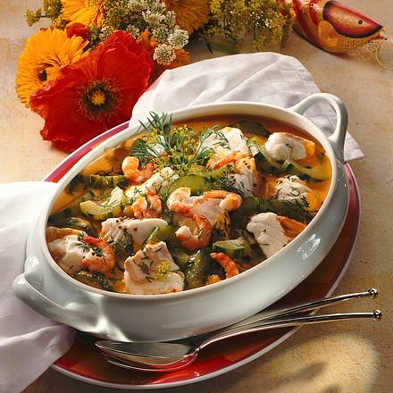 Fischragout mit Shrimps Rezept Fischragout mit Shrimps Rezept