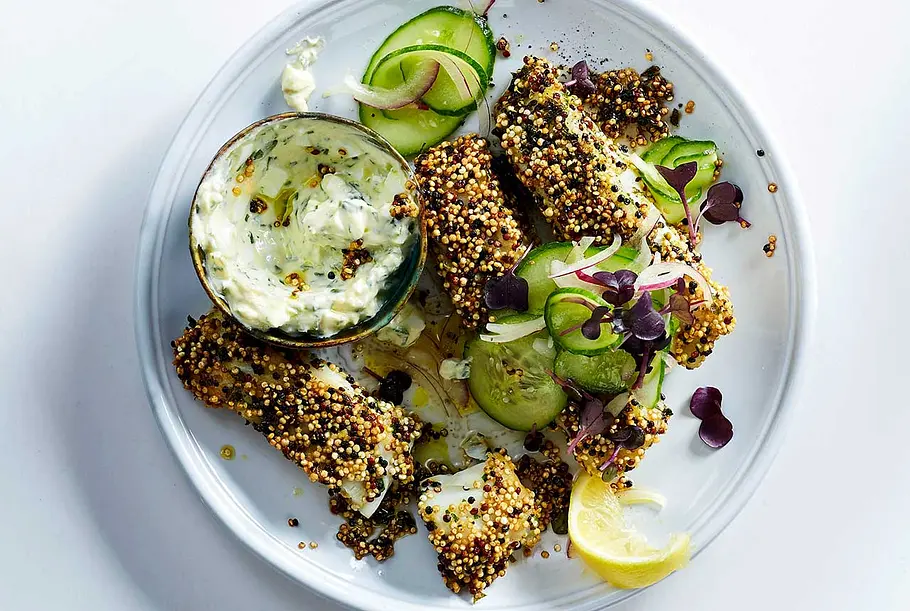 Fischstäbchen im Quinoa-Mantel Fischstäbchen im Quinoa-Mantel Rezept